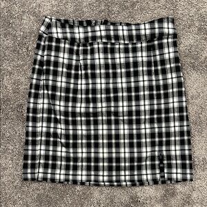 Garage Black and White Checkered Mini Skirt